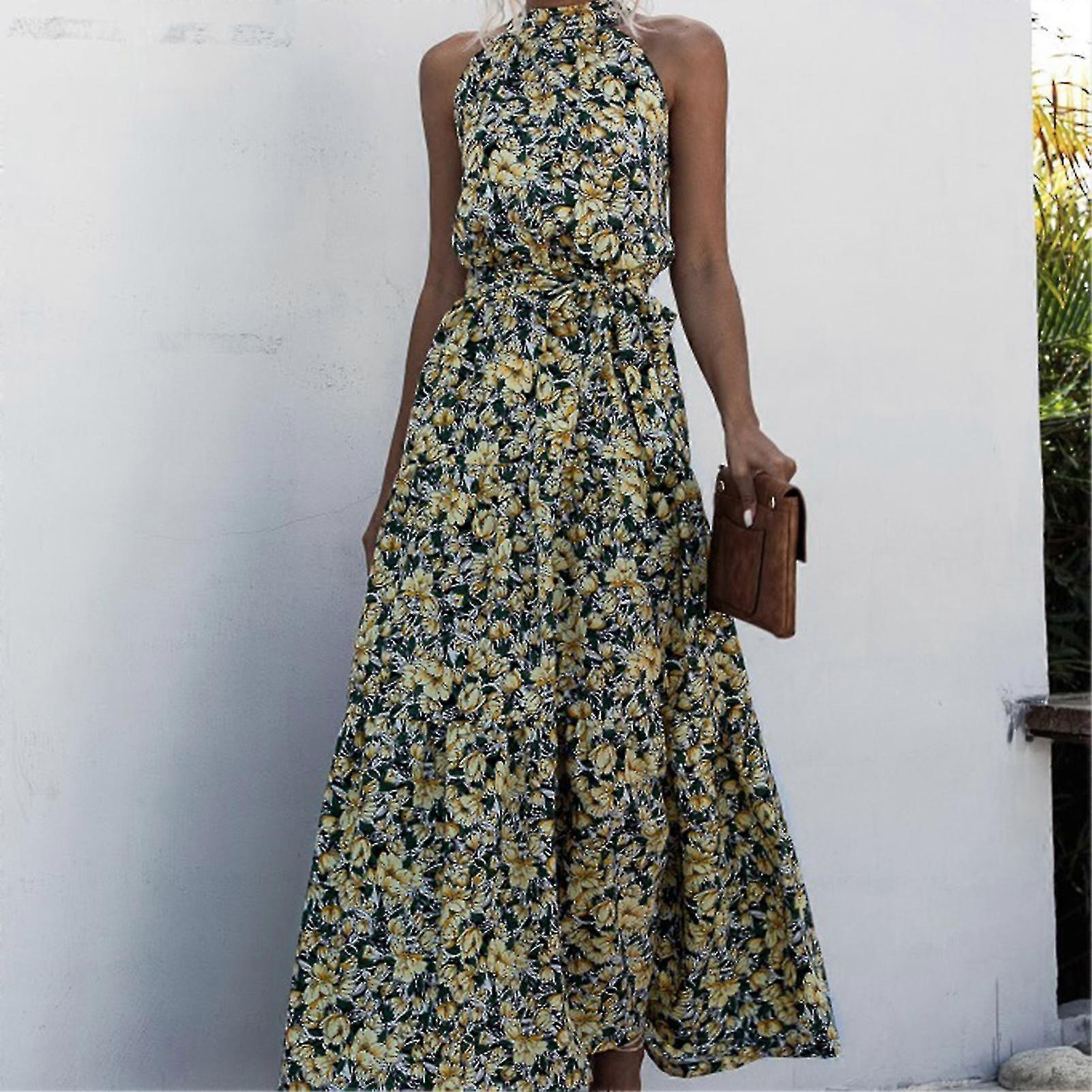 Femmes Décontracté Polka Dot Robe Imprimée Taille Élastique Grand Ourlet Maxi Jupe Pour Parties et Banquets