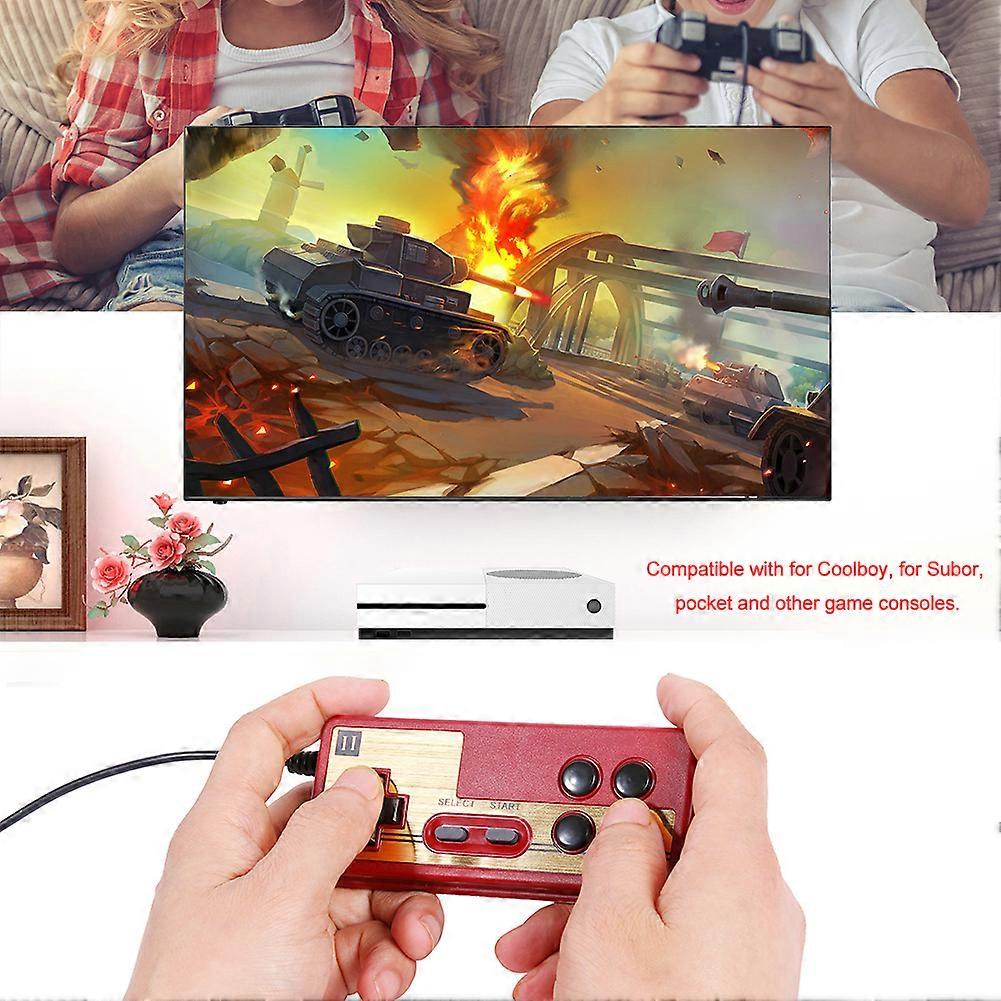 8 Bit TV Red White Machine Game Player Handle Universal Gampad Controller Nine Pinholes Interface for Coolboy Subor