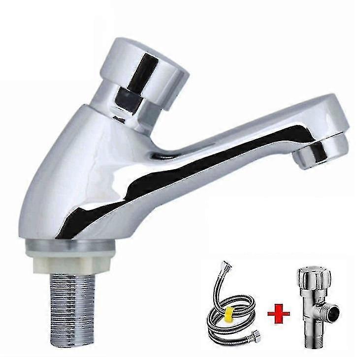 All-copper Delay Basin Faucet, Single Cold Water Automatically Shuts Down, Push-type Water-saving Fa