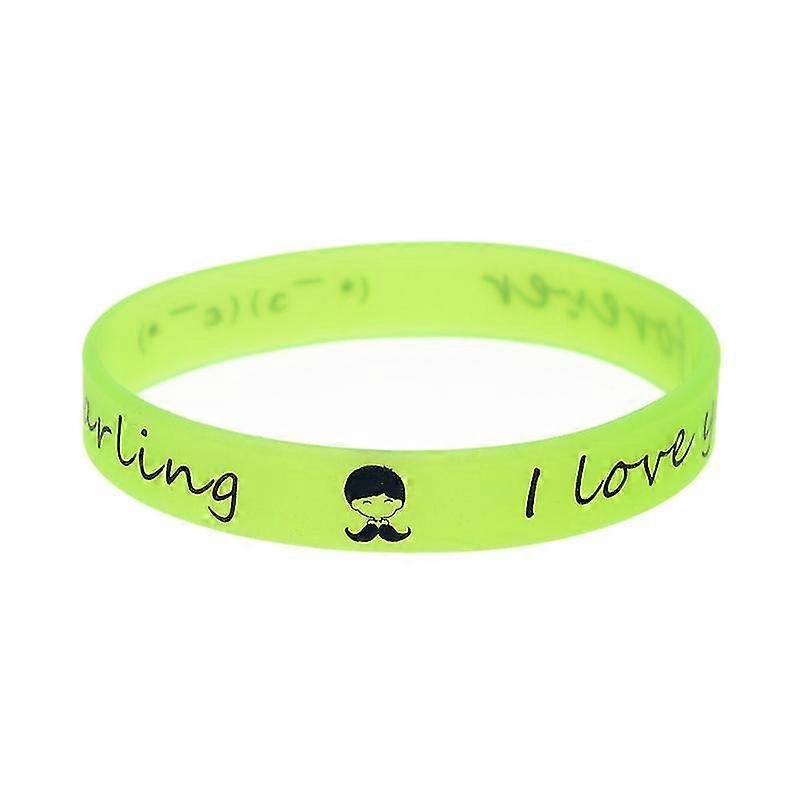 1 Pc I Love You Forever Darling Silicone Bracelet Printed Logo 5 Color Glow In Dark