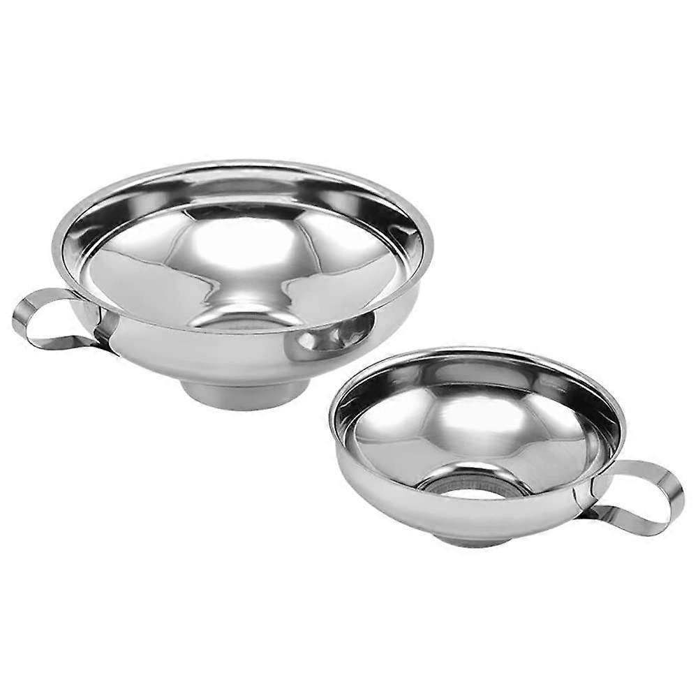Canning Funnel, 2 Pack Stainless Steel Funnel with Handle for Kitchen, Wide Mouth Funnel for Canning, Set for Wide and Regular Mason Jars Canning