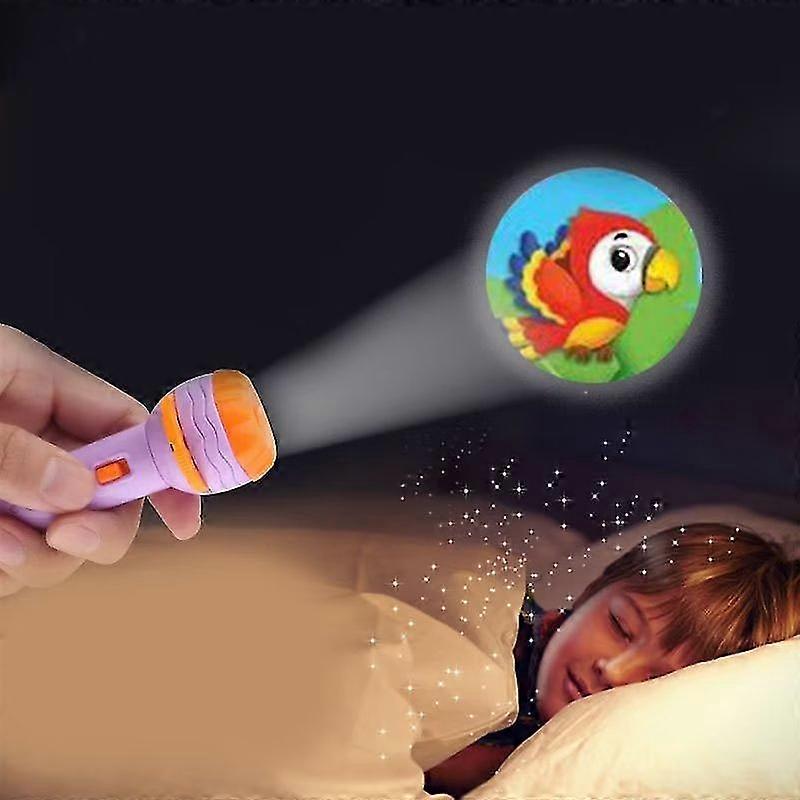 dinosaur toys gifts for girls 2-8 years old, 2 projectors with 48 animal patterns, dinosaurs, carrying tools, fruits and numbers and bright flashlight