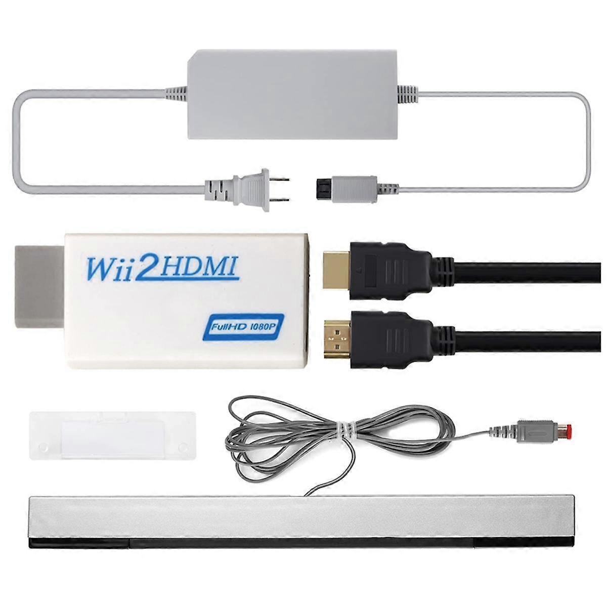 AC Power Adapter+ Wii2 to -Compatible Adapter+ Wired Motion Sensor Bar+ -Compatible Cable Kit for U