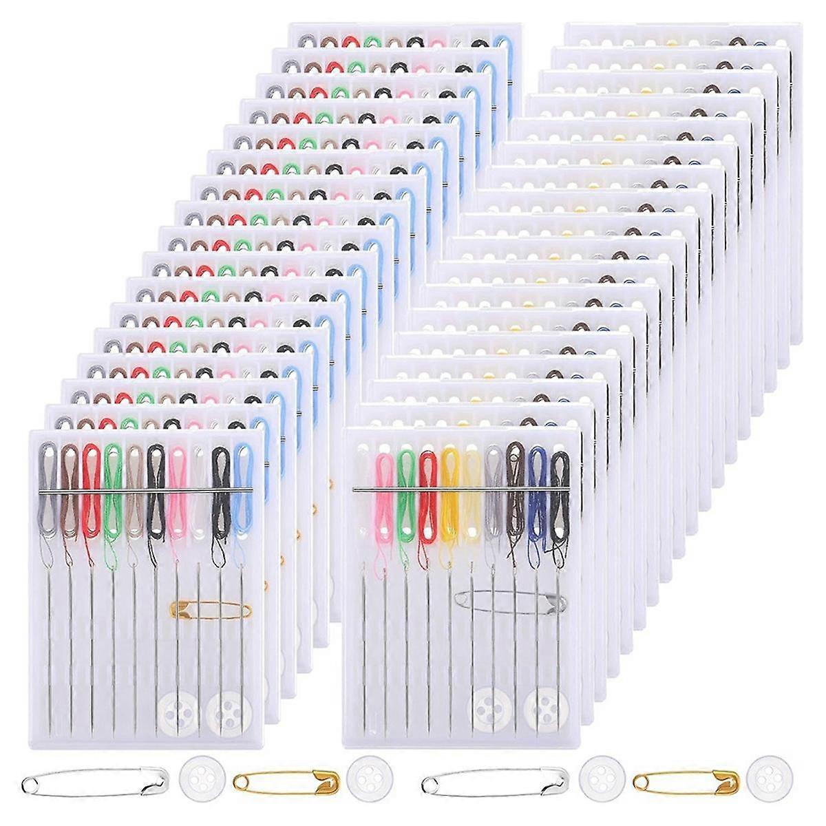 36 Boxes Mini Quick Fix Sewing Kit Easy Pre Threaded Needle Kit Basic Personal Sewing Kit Threaded