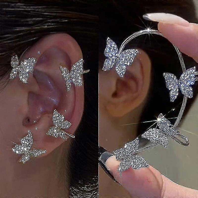 Butterfly Ear Clips Boucles d’oreilles Non-piercing Tassel Faux Cartilage Clip Boucles d’oreilles Élégante Mode Femmes Mariage Party Bijoux Cadeaux