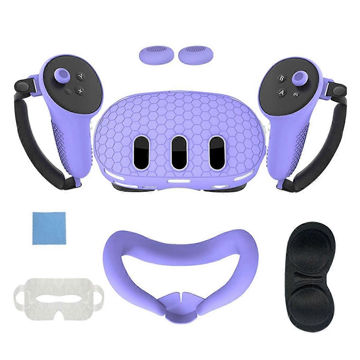 For 3 Protective Cover Handle Controller Grips,Front Shell Headset Cover and Face Cover,VR Accessor