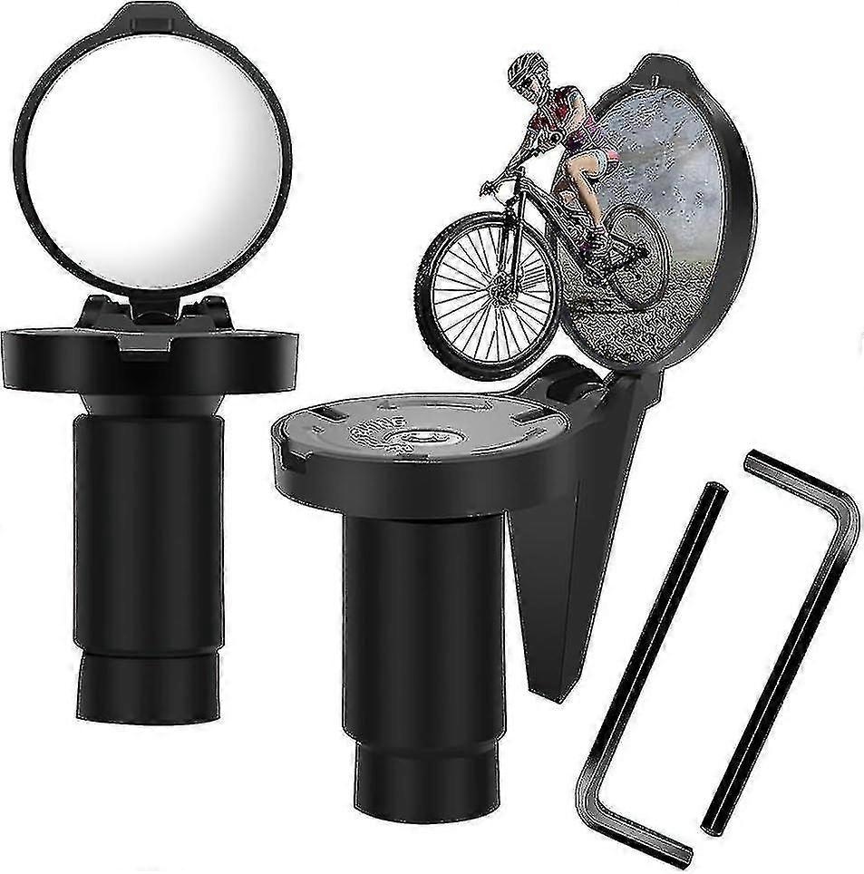 2pcs Bicycle Rearview Mirror Handlebar Convex Mirror Rearview Mirror Adjustable Rotary Handlebar