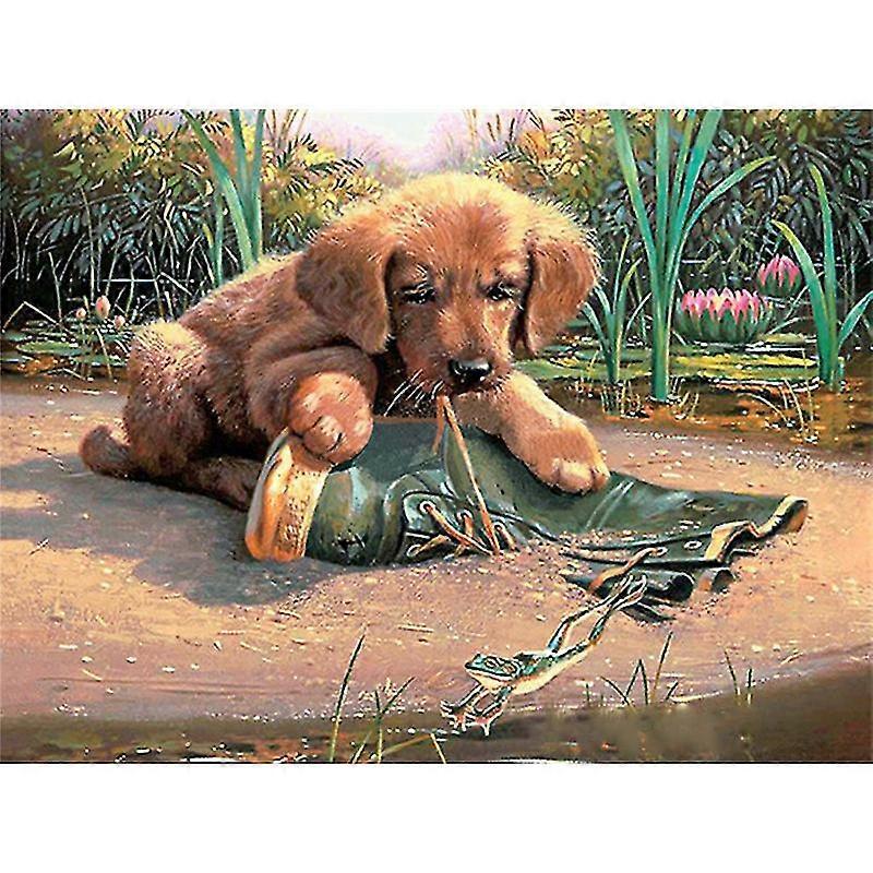 5D دي الماس التطريز الحيوان الكلب التمهيد الماس اللوحة الفسيفساء الحفر الكامل حجر الراين للأطفال العرض التقديمي