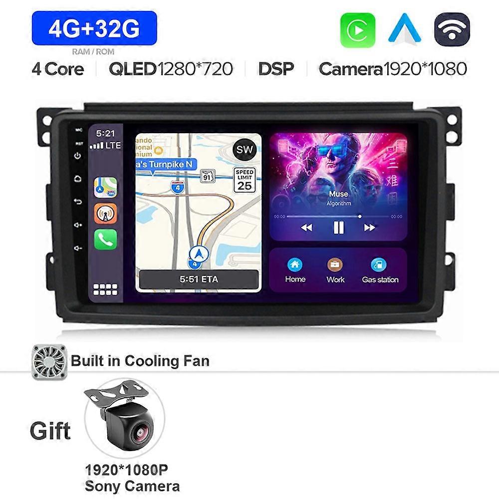 For Mercedes Benz Smart Fortwo 2006 - 2015 Car Radio Multimedia Player Android 13 Carplay Navigation GPS Head Unit No 2 Din DVD