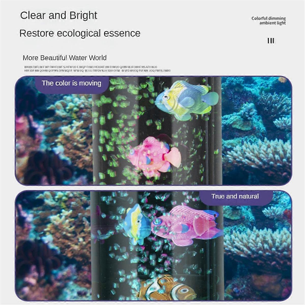 Mini RGB Bubble Fish Lamp Fish Tank Aquarium Lamp with Remote Control Lava Lamp Coloured Mood Light