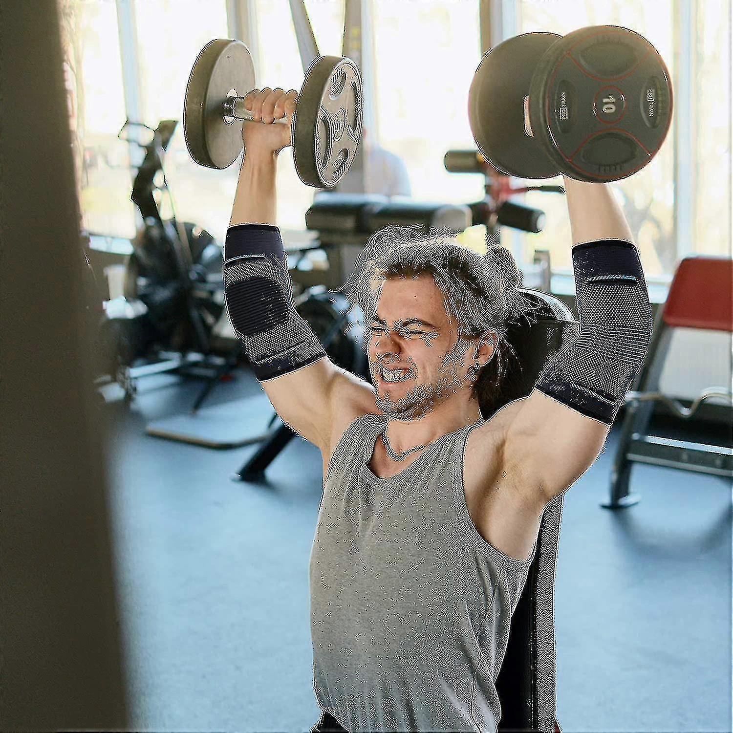 2024 4 Piece Elbow Support W/ Compression Pad Compression Elbow Sleeve Adjustable Elbow Support Gear