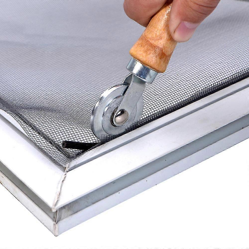 Wooden Handle Steel Wheels Rolling Tool For Installation Window Screen Door