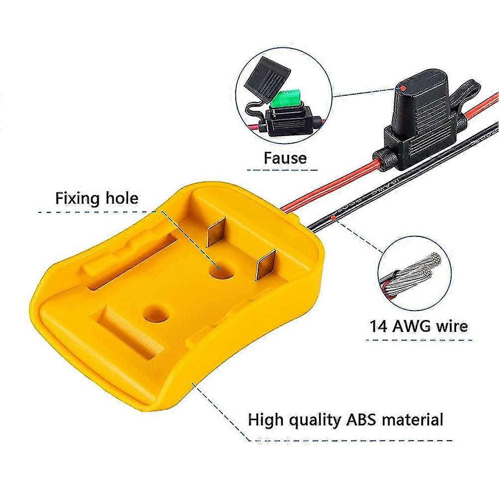 2 Packs Wheel Adapter For 20v Battery With Fuse & Wire Terminals,lithium Battery, Connector For Rc