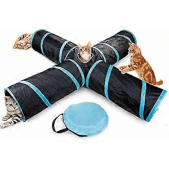 Spieltunnel für Haustiere, 4-fach faltbar, Tunnel, Spielzeug, Geschenk