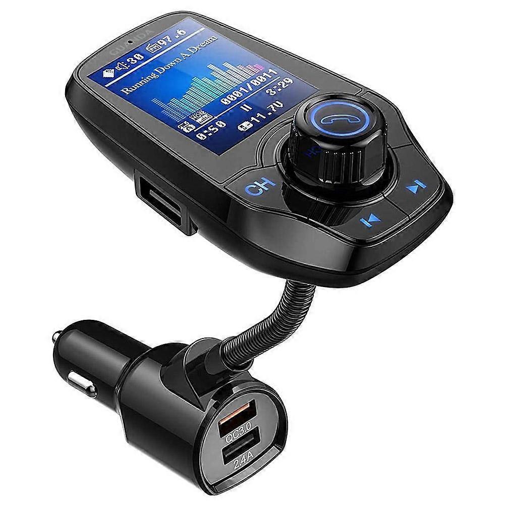 1.8In Color Screen Bluetooth Car FM Transmitter, MP3 Player Kit