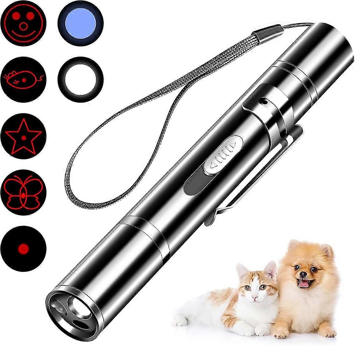 Cat Pointer Toy,Dog Laser Pointer,7 Adjustable Patterns Laser ,Long Range 3 Modes Training Chaser Interactive Toy,USB Recharge
