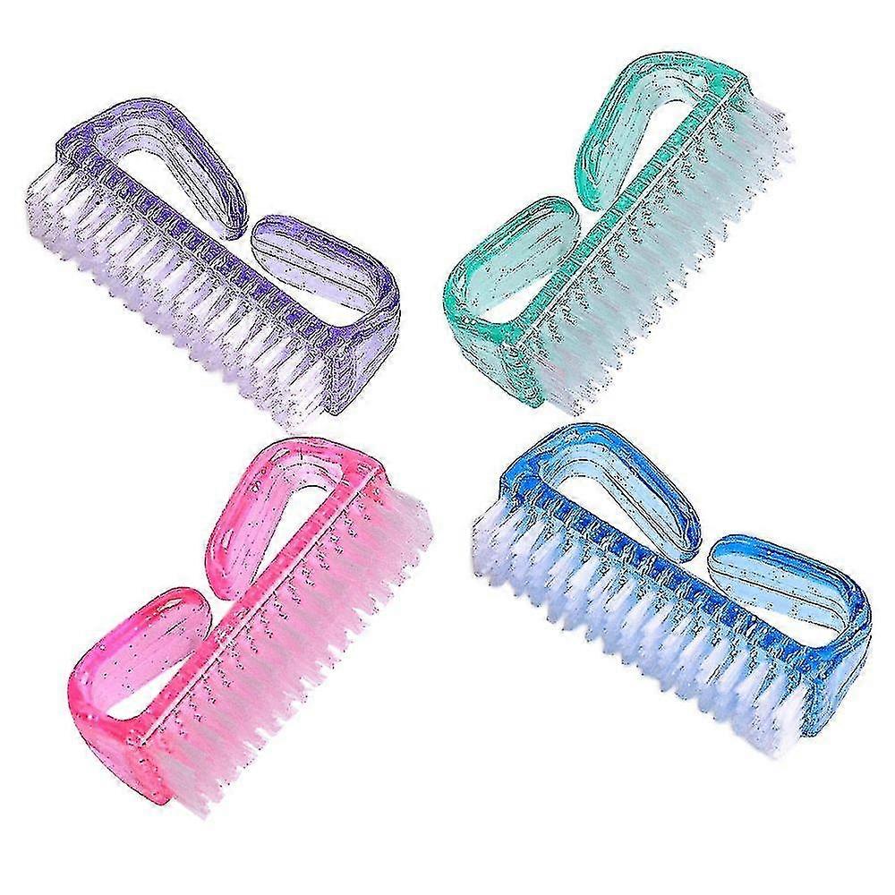 Saplı Kavrama Tırnak Fırçası, Ayak Parmakları ve Tırnaklar İçin Temizleme Fırçaları Ev ve Seyahat Kullanımı İçin Temizleyici, 4 paket