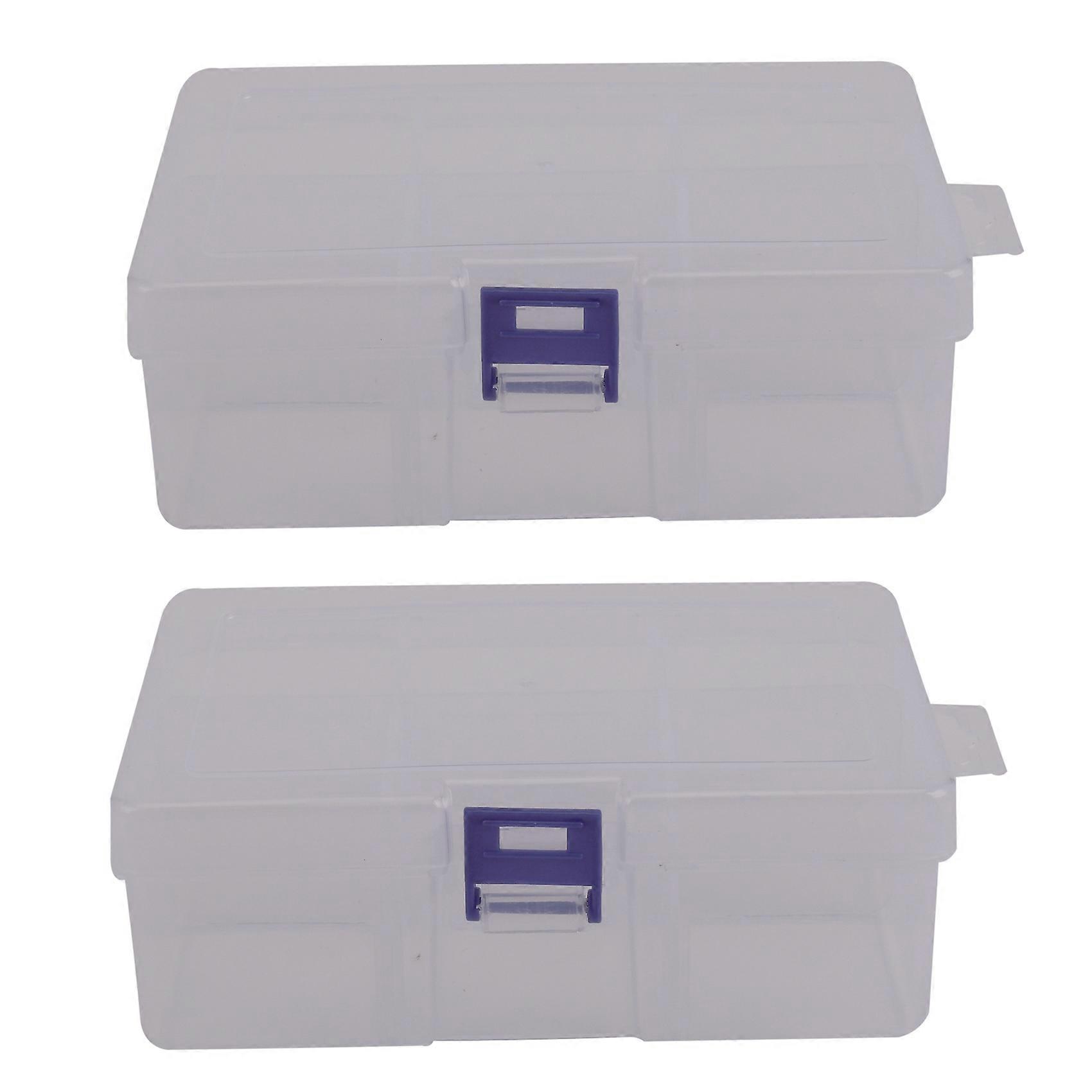 2X 6 Removable Plastic Storage Box Jewelry/Earring/Tools Container Organizer