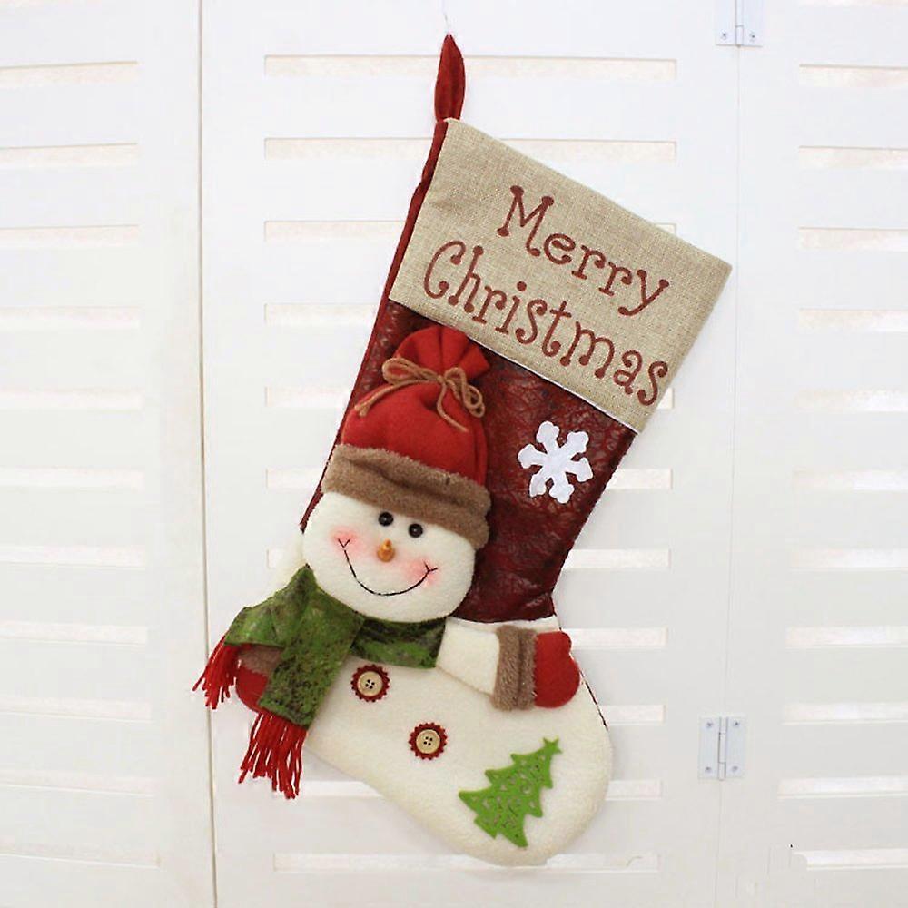 3pcs Christmas Stocking Classic Personalized Large Stockings Santa