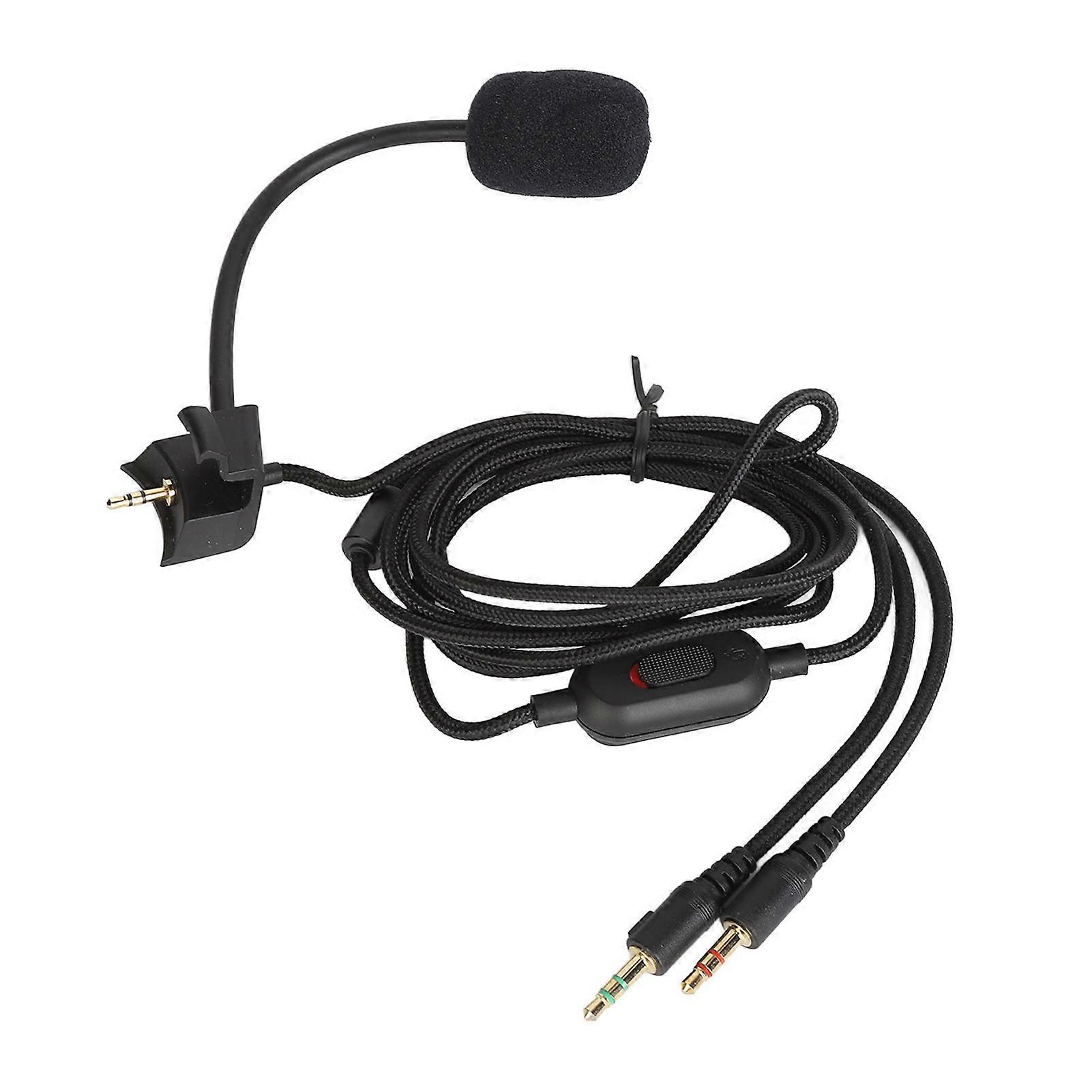 Microphone Replacement Cable Noise Reduction Mic Replacement Sound Cable with Volume Adjustment Silent Button for Gaming Headset