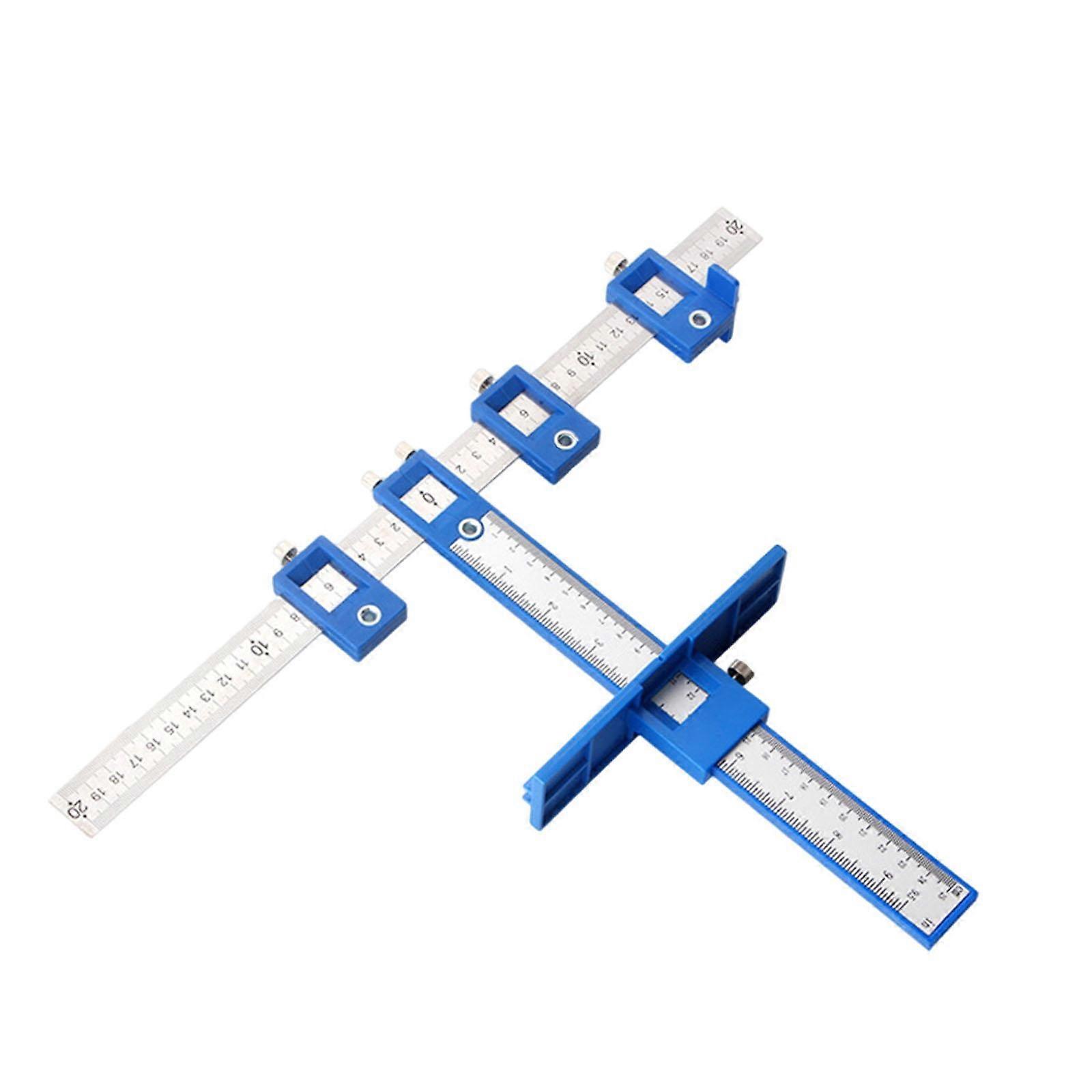 Cabinet Hardware Jig Tool Builders Bookcase Drawer Punch Locator Drill Guide Blue
