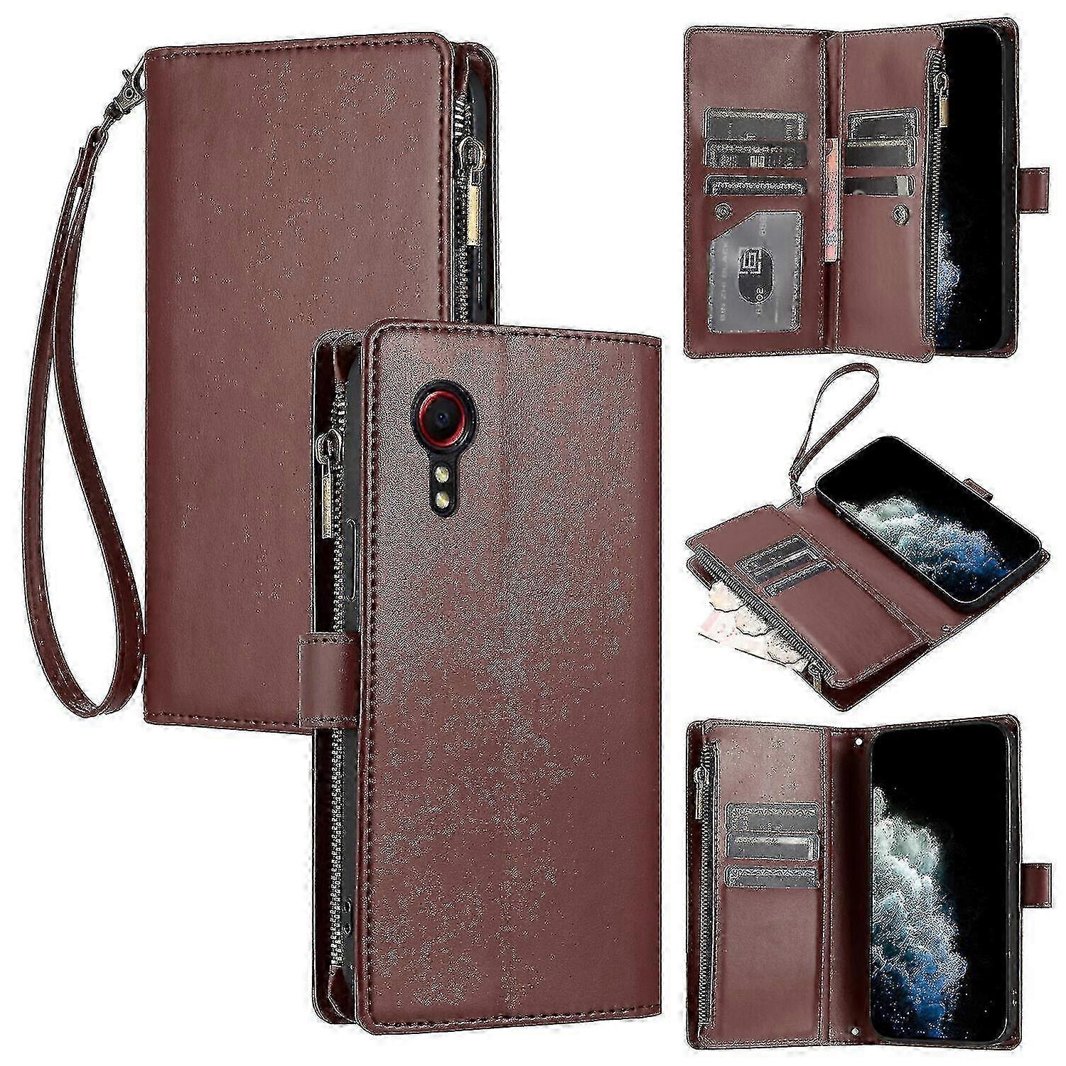 Compatible With Samsung Galaxy Xcover 5 Case Pu Leather Flip Cover Zipper Wallet Card Slots Magnetic Case For Samsung Galaxy Xcover 5