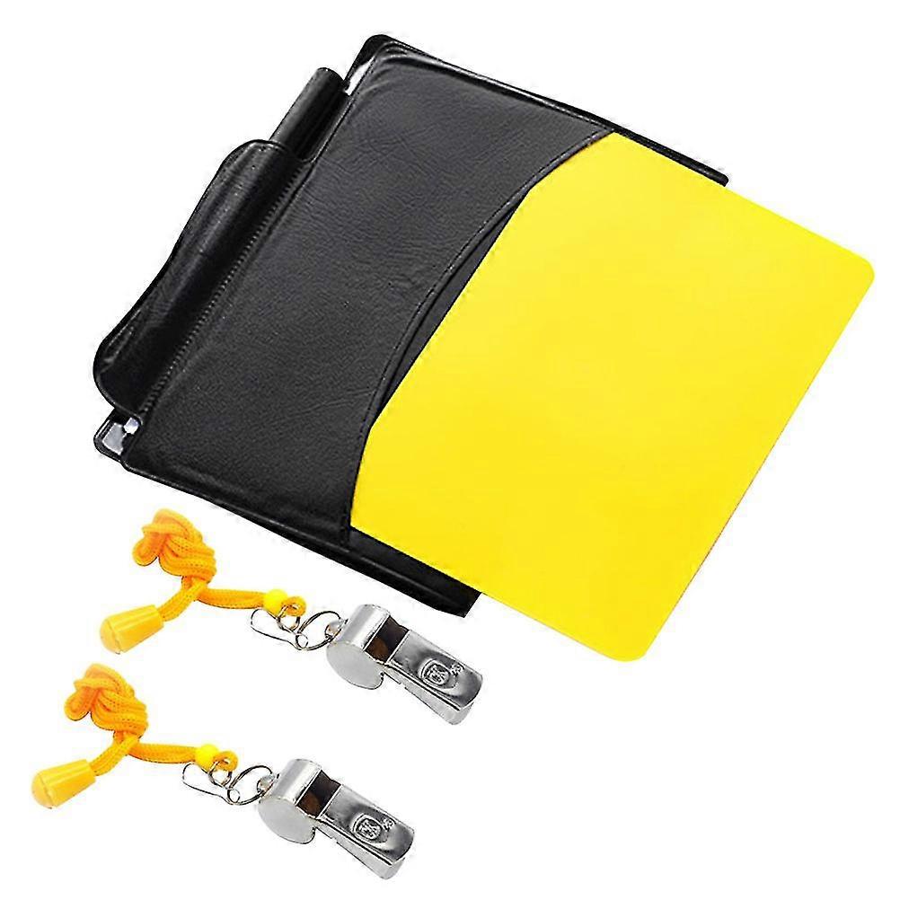 Referee Card Set Red Card Yellow Card And Two Metal Referee Whistles Whistle For Football Soccer