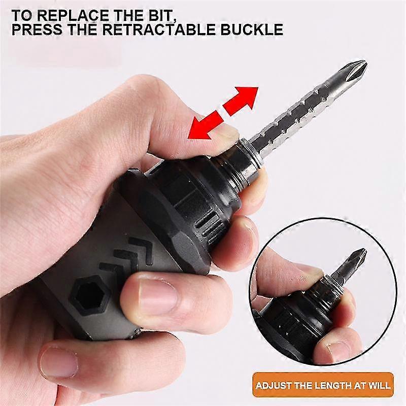 12 In 1 Multi-function Telescopic Bit Mini Screwdriver Ratchet Dual- Screwdriver Repair Hand Tool H