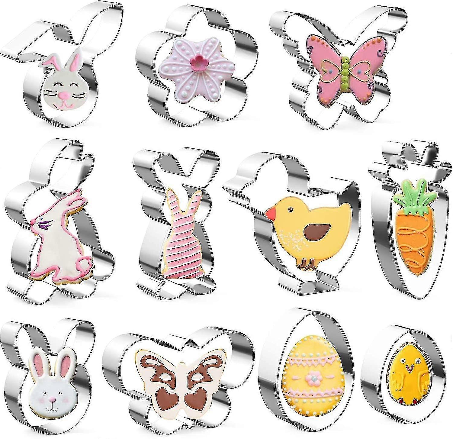 Cookie Cutter Easter Set, 11pcs Stainless Steel Biscuit Cutter, Bunny ...