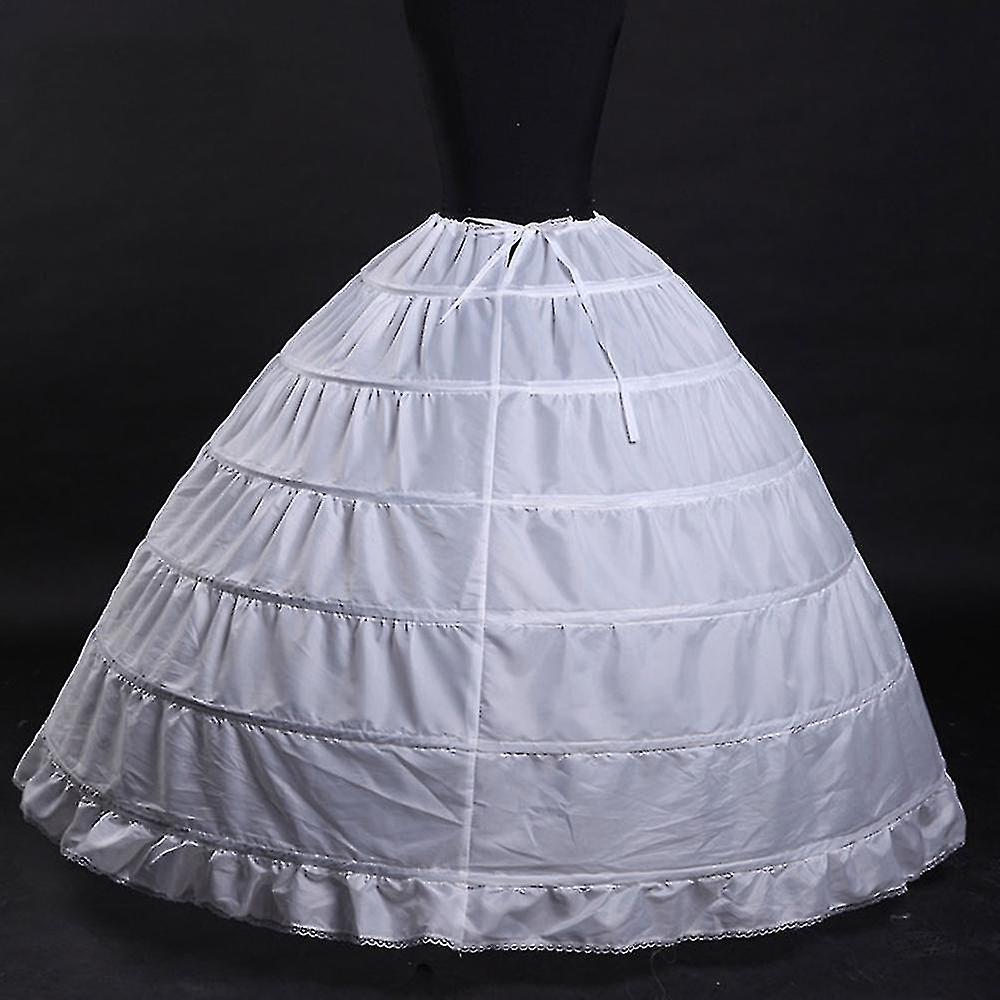 Γυναικεία Underskirt Crinoline 6 Hoop Floor Length Underskirt Για Νυφικό XXF