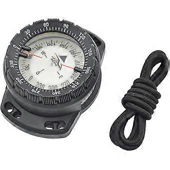 Tauchkompass Tauchen Leuchtendes Handgelenk Kompass Wasserdichter Unterwasser-Navigationskompass mit Bungee-Nachtsicht Schwarzer Bootskompass (schwarz) (1pc)