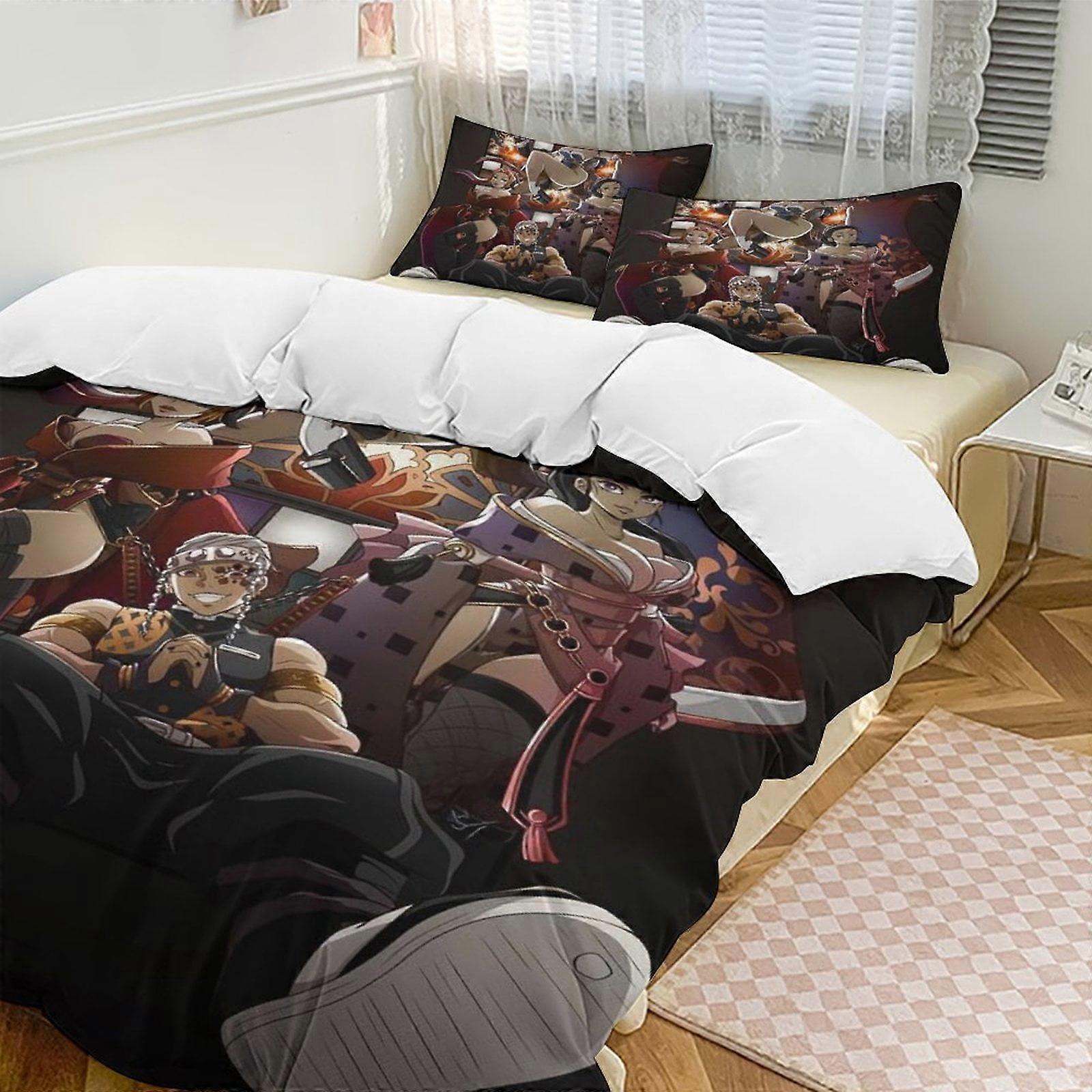 Bedding set Gs548 Demon Slayer Anime Home Bed 3-piece Set,Lightweight and comfortableMultiple sizes to choose from SH548