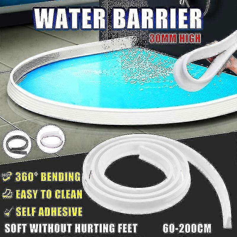 30 Mm Højde Badeværelse Vand Prop Vand Partition Tør og våd Separation Flood Barrier Gummi Dam Silicium Vand Blocker Ikke Slip