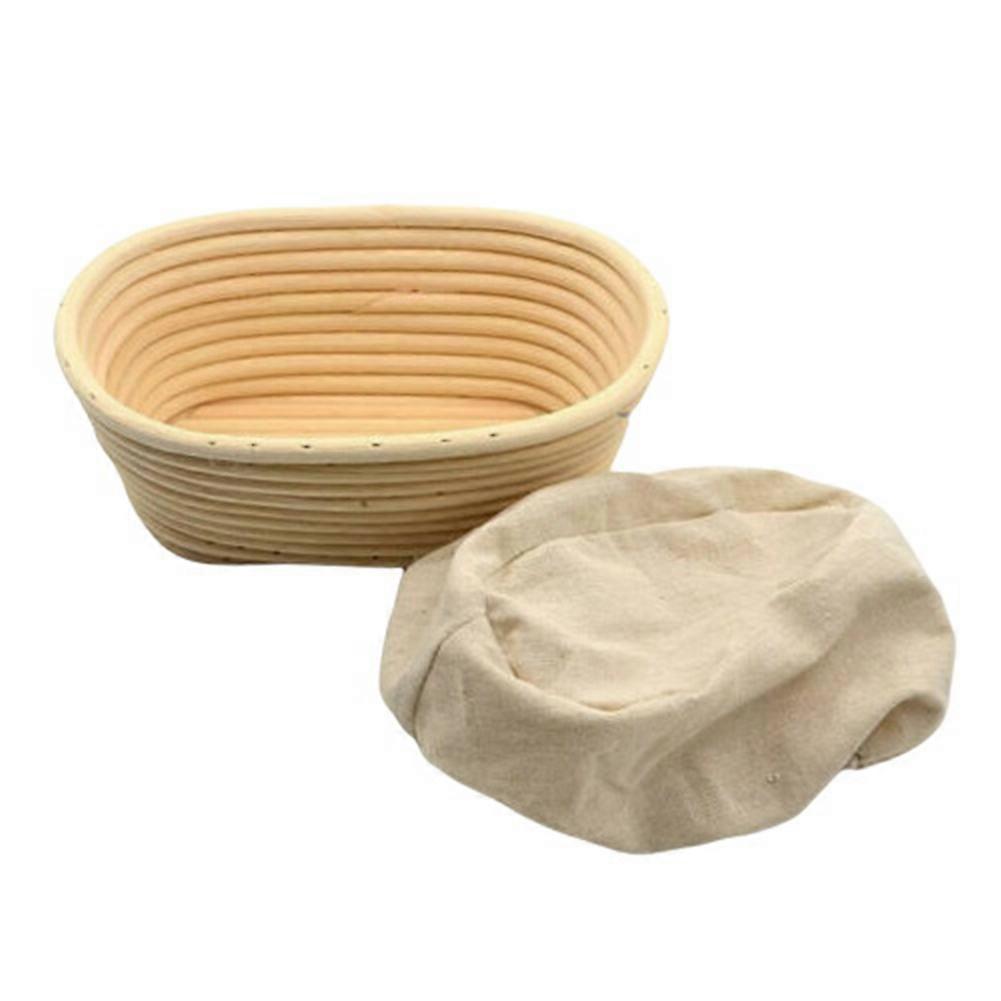 Oval Bread Proofing Proving Basket Rattan Dough Banneton Brotform Tools-17x12x6cm