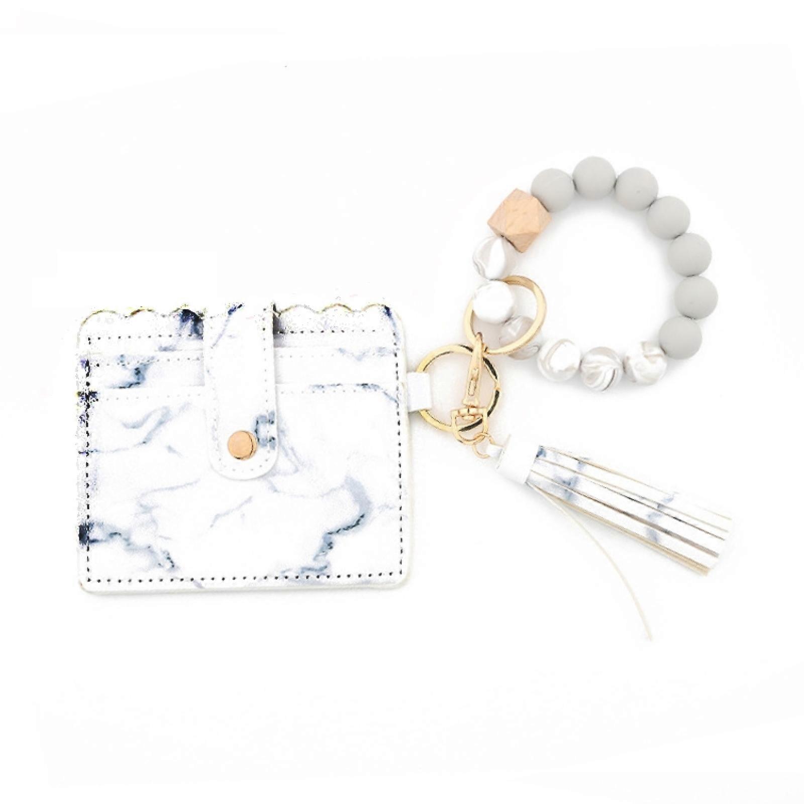 Bracelet Wallet With Keychain, Color: Marble