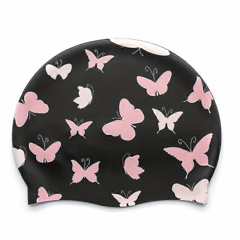 Animal Print Silicone Swimming Cap, Waterproof Elastic Swim Cap, Swimming Training Equipment