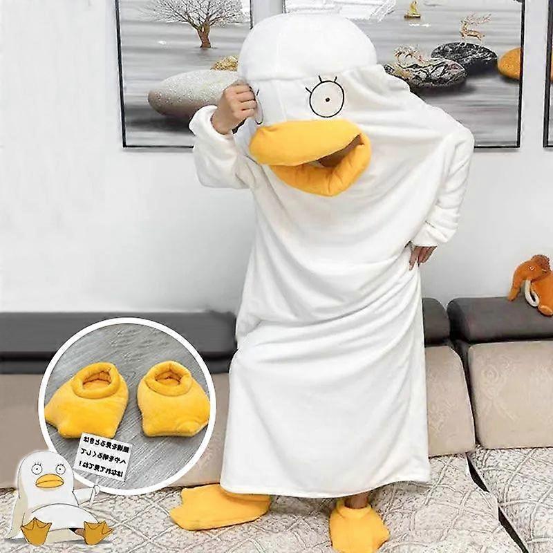 XL Duck Cosplay One Piece Pajamas Lovely Jumpsuit Sleepwear