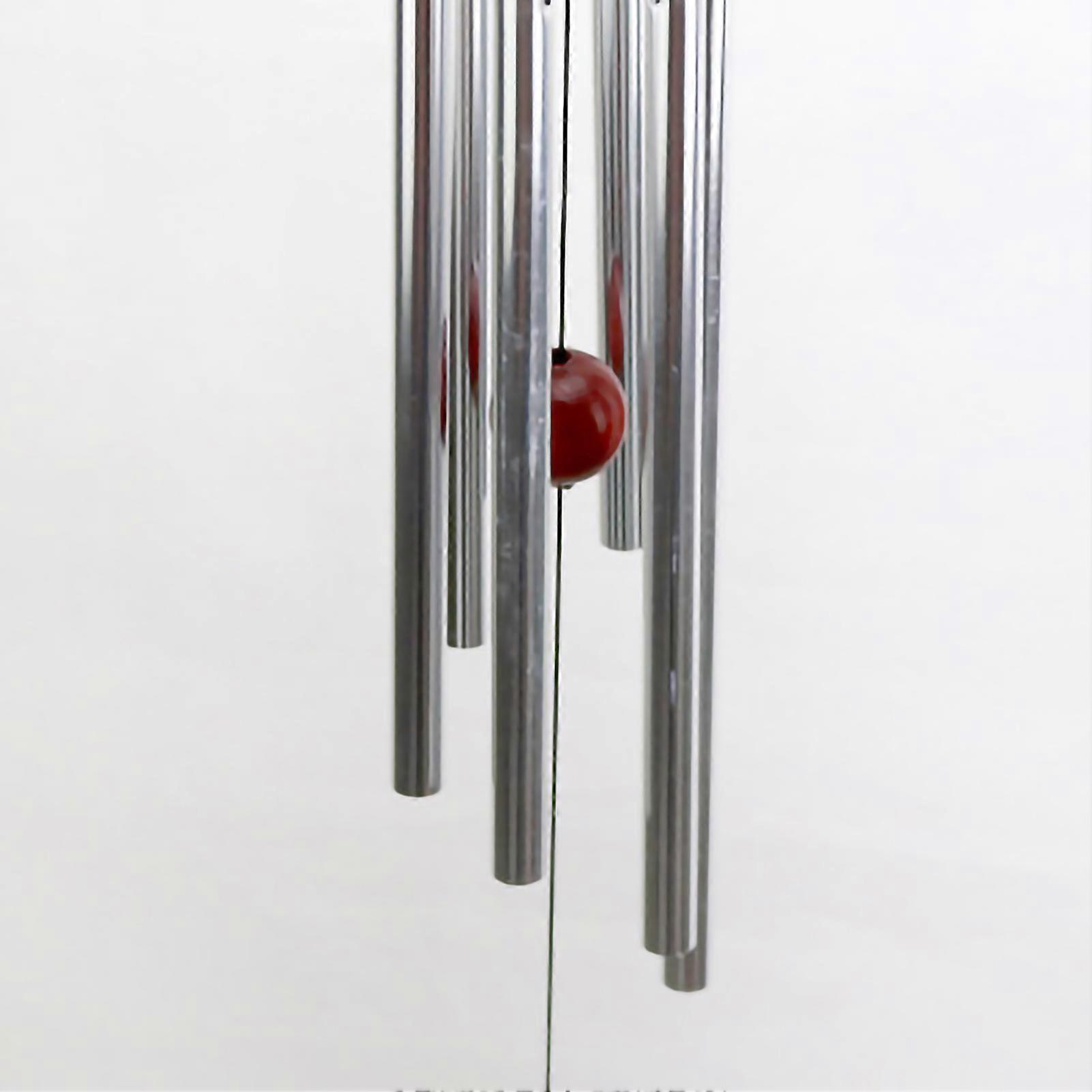 Silver White Tube Multi Aluminum Pipe Wooden Wind Chime Decorative Gift for Cabin Home Door Window