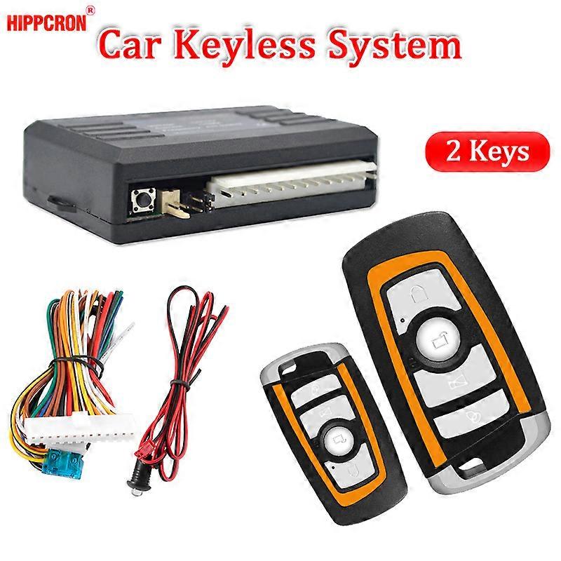 Hippcron Car Central Door Lock Auto Keyless Entry System Button Start Stop Keychain Central Kit Universal Car 12V
