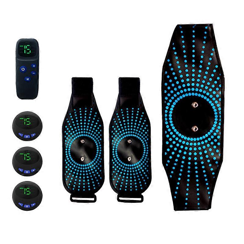 Abdominal Electrostimulation Belt, Abdominal Electrostimulation Device, Muscle Electrostimulator, Premium Leather, 6 Modes & 15 Intensities, Addition