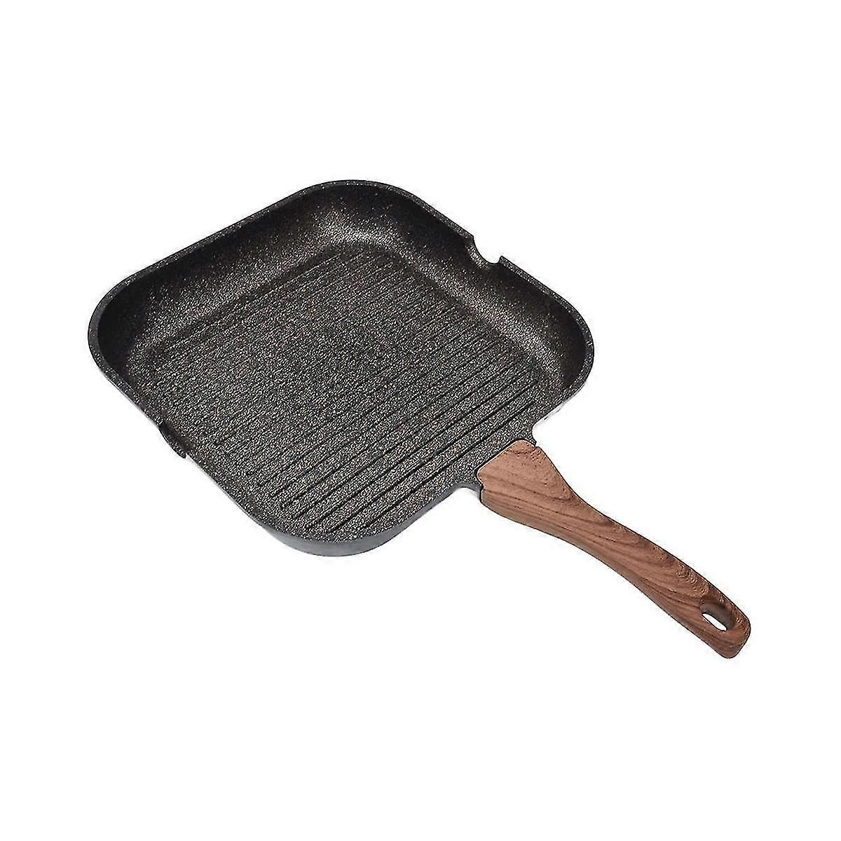 Grill Pan For Stove Tops, Induction Pan Aluminum Induction Steak Bacon Pan Frying Pan For Gas, Ceramic,24cm