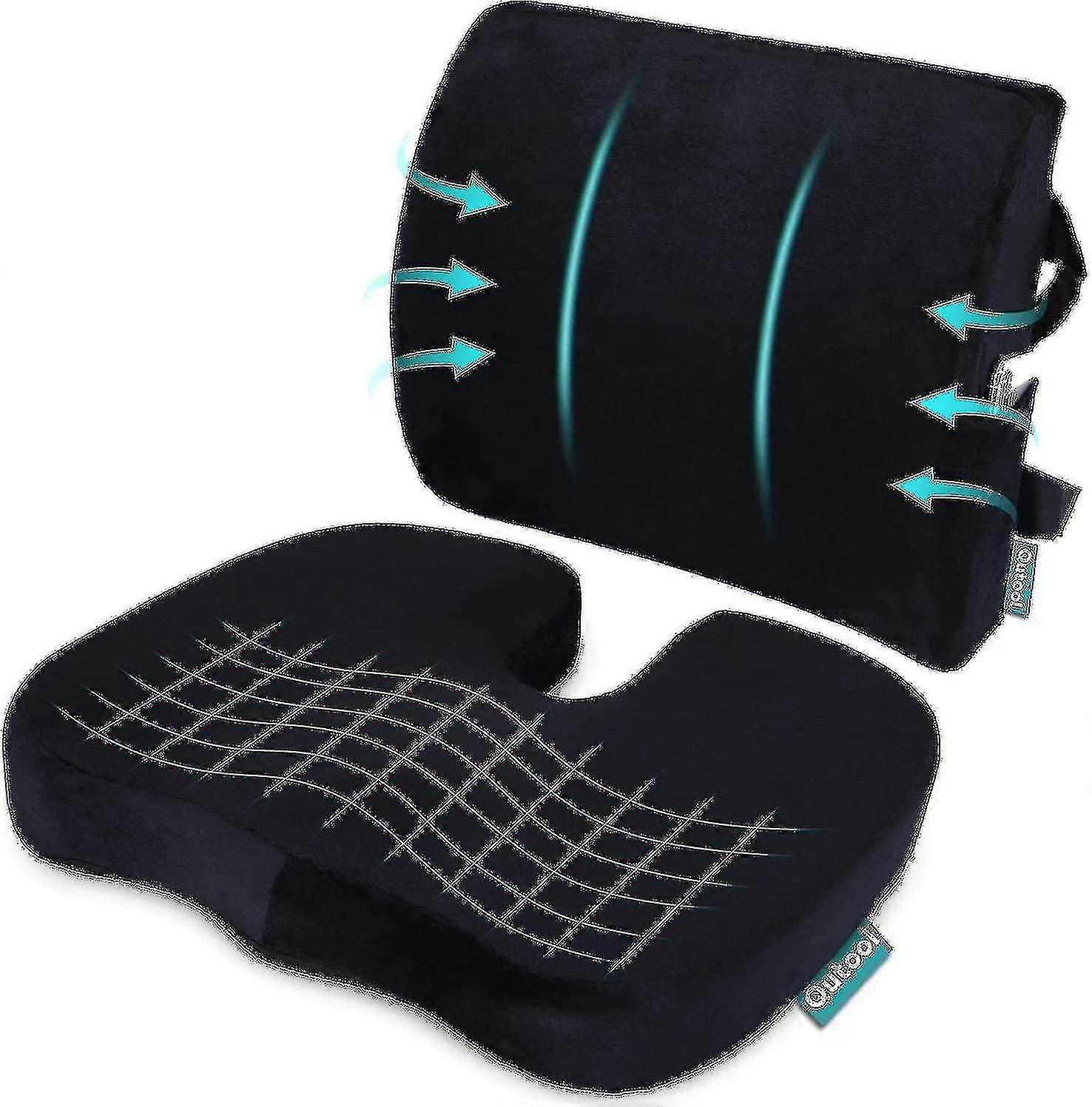 Cuscino Sedile Ortopedico E Schienale & Supporto Lombare Cuscini Cuscino Per Sedia Di Ghiaccio Seggiolino Auto In Memory Foam