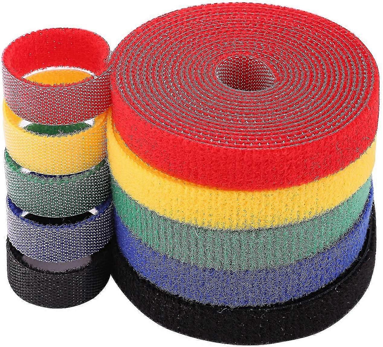 5pcs X 2m Cable Management, Hook And Loop Reusable Fastening Wire Ties Cable