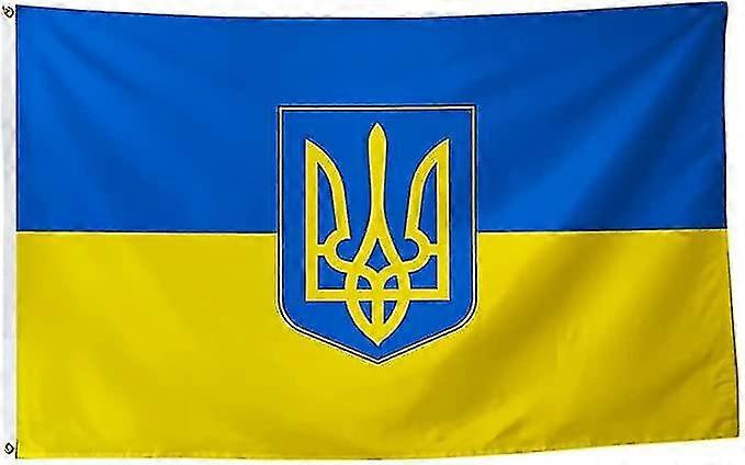 Ukraine Flag 3x5 Ft Vivid Color Premium Banner Small And Large Ukrainian Flag With Trident Double Stitched Flag - S