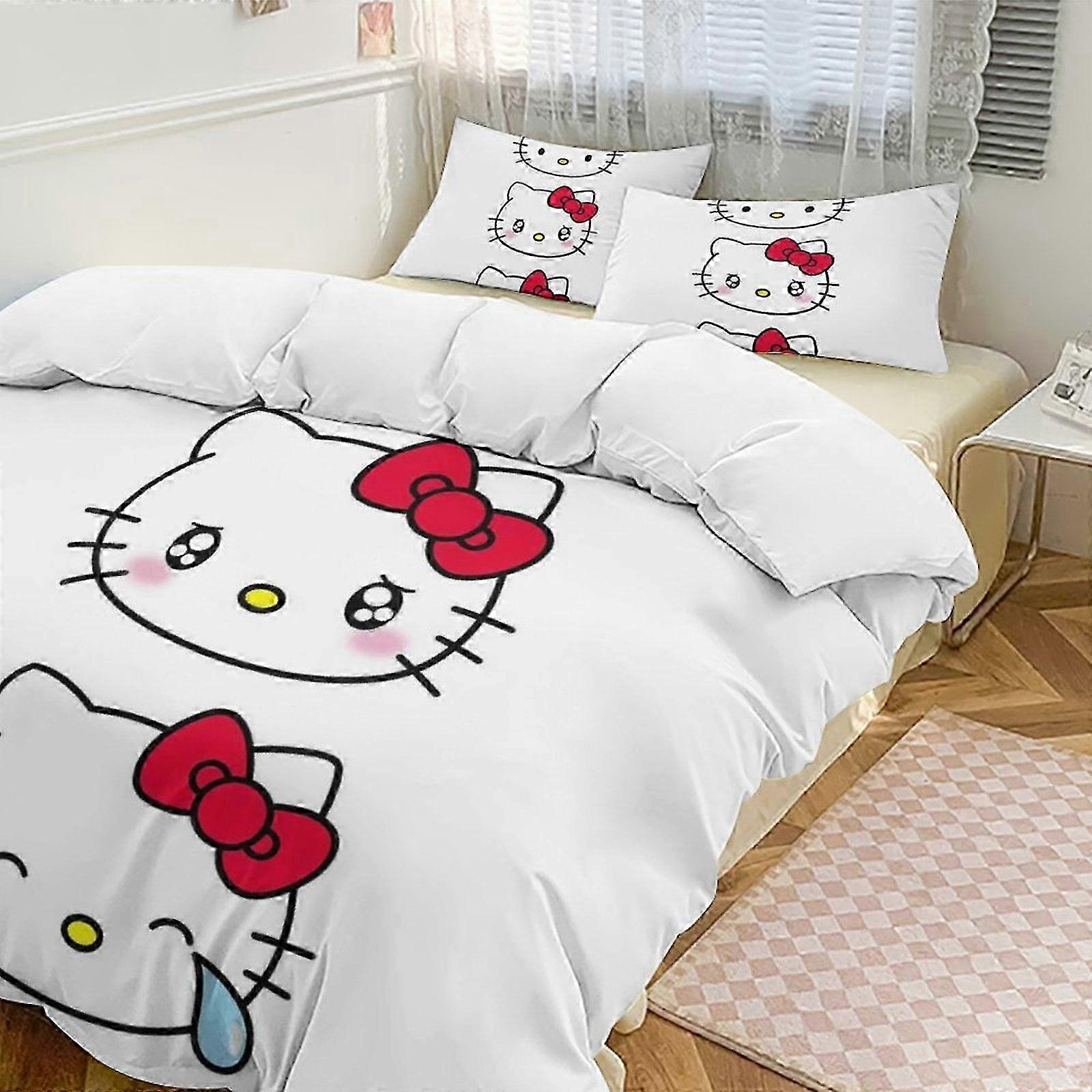Hello Kitty -Piece Twin Bed Set - Includes Single Comforter And Pillowcases Bedding - Fade Resistant Microfiber - Hello Kitty