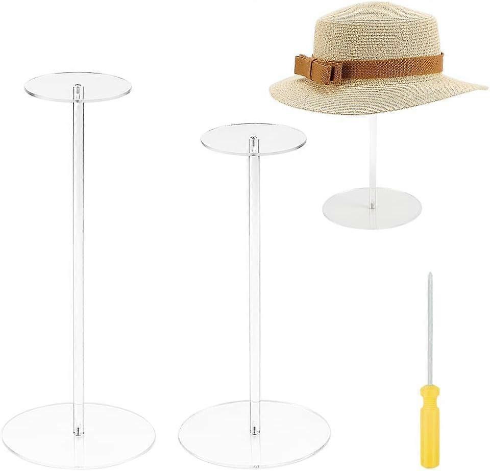 2 Sets 2 Styles Acrylic Hat Display Hat Racks Clear 14.9x30~35cm 1 set/style