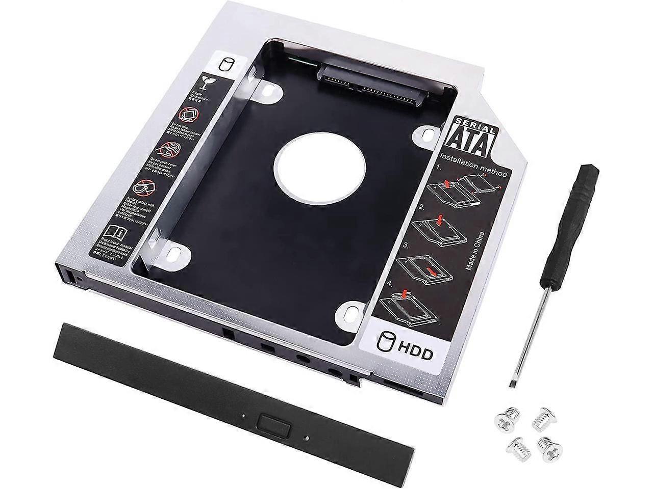 SATA 2nd SSD HDD Hard Drive Caddy Tray, Universal 9.5mm 2.5'' SSD HDD Hard Drive Caddy Adapter Tray Enclosures, SATA-III Laptop Hard Disk Holder for C