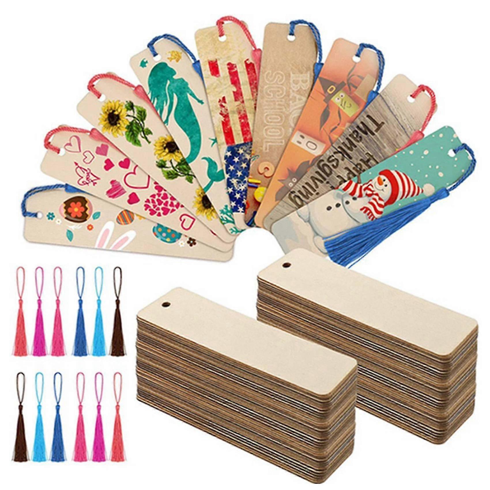36 κομμάτια ξύλινων σελιδοδεικτών Diy Blank Τσιπς Ξύλου Ξύλινοι Σελιδοδείκτες Λεπτές Κρεμαστές Ετικέτες Ξύλινες Tass