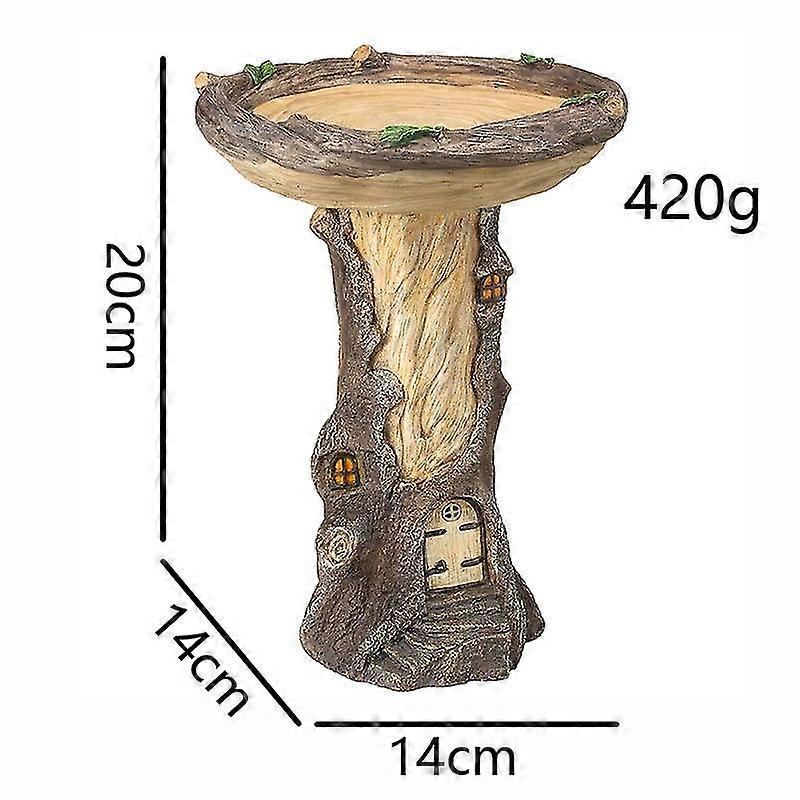 Outdoor Birdbath,Treehouse Bird Feeder Resin Fountain for Yard Decor