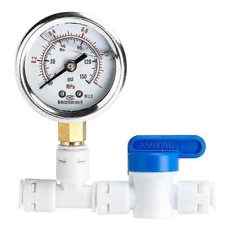 Manomètre d’eau pour système de filtre à osmose inverse avec tuyau de 1/4 »
